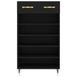vidaXL Botník čierny 60x35x105 cm kompozitné drevo – Obrázok 6