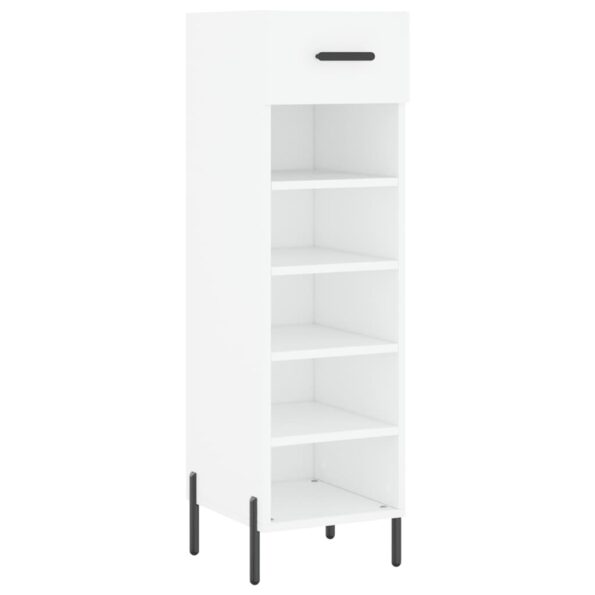 vidaXL Botník biely 30x35x105 cm kompozitné drevo – Obrázok 2