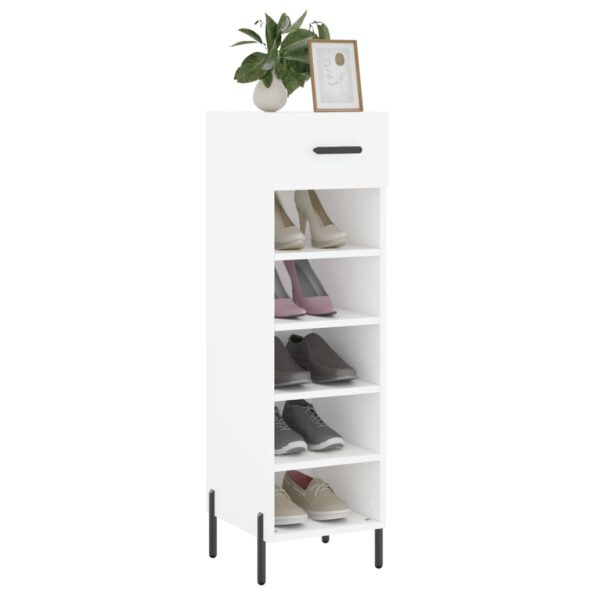 vidaXL Botník biely 30x35x105 cm kompozitné drevo – Obrázok 3