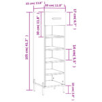 vidaXL Botník biely 30x35x105 cm kompozitné drevo – Obrázok 12