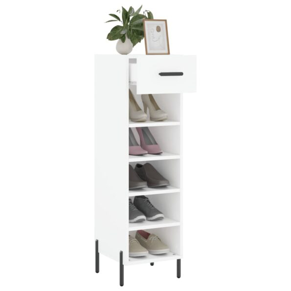 vidaXL Botník biely 30x35x105 cm kompozitné drevo – Obrázok 4
