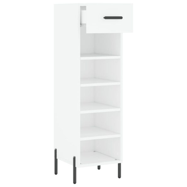vidaXL Botník biely 30x35x105 cm kompozitné drevo – Obrázok 5