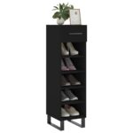 vidaXL Botník čierny 30x35x105 cm kompozitné drevo – Obrázok 3