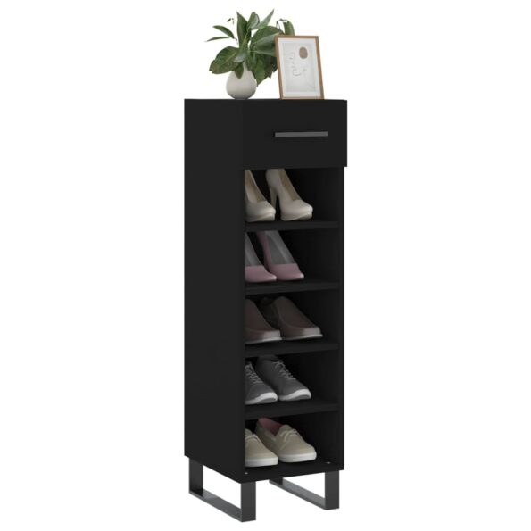 vidaXL Botník čierny 30x35x105 cm kompozitné drevo – Obrázok 3