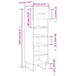 vidaXL Botník čierny 30x35x105 cm kompozitné drevo – Obrázok 12