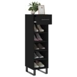 vidaXL Botník čierny 30x35x105 cm kompozitné drevo – Obrázok 4