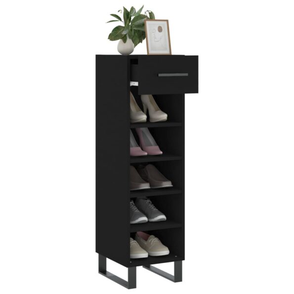 vidaXL Botník čierny 30x35x105 cm kompozitné drevo – Obrázok 4
