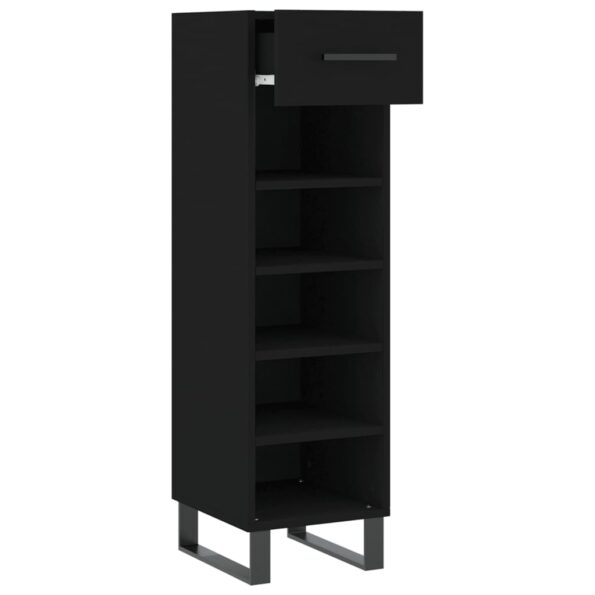 vidaXL Botník čierny 30x35x105 cm kompozitné drevo – Obrázok 5