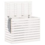 vidaXL Kôš na bielizeň biely 88,5x44x66 cm masívna borovica – Obrázok 3