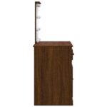 vidaXL Toaletný stolík s LED svetlami hnedý dub 90x42x132,5 cm – Obrázok 6
