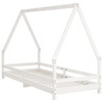 vidaXL Rám detskej postele biely 80x200 cm masívna borovica – Obrázok 6