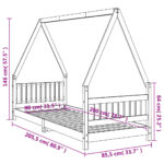 vidaXL Rám detskej postele 80x200 cm masívna borovica – Obrázok 9