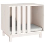 vidaXL Psia búda biela 70x50x62 cm borovicový masív – Obrázok 4