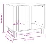 vidaXL Psia búda biela 70x50x62 cm borovicový masív – Obrázok 8