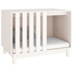 vidaXL Psia búda biela 90x60x67 cm borovicový masív – Obrázok 4