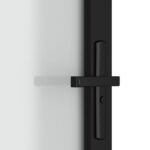 vidaXL Vnútorné dvere 102,5x201,5 cm čierne matné sklo a hliník – Obrázok 5
