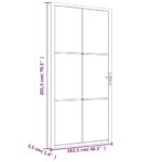 vidaXL Vnútorné dvere 102,5x201,5 cm čierne matné sklo a hliník – Obrázok 6