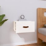 vidaXL Nástenný nočný stolík biely 40x29,5x22 cm – Obrázok 3