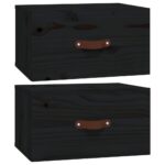 vidaXL Nástenné nočné stolíky 2 ks čierne 40x29,5x22 cm – Obrázok 2