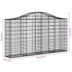 vidaXL Oblúkové gabiónové koše 12 ks 200x30x100/120cm pozinkov. železo – Obrázok 6