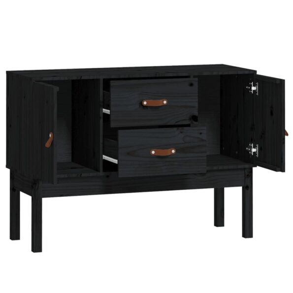 vidaXL Komoda čierna 110x40x78 cm borovicový masív – Obrázok 6