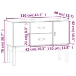 vidaXL Komoda čierna 110x40x78 cm borovicový masív – Obrázok 9