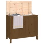 vidaXL Kôš na bielizeň medovohnedý 88,5x44x76 cm masívna borovica – Obrázok 4