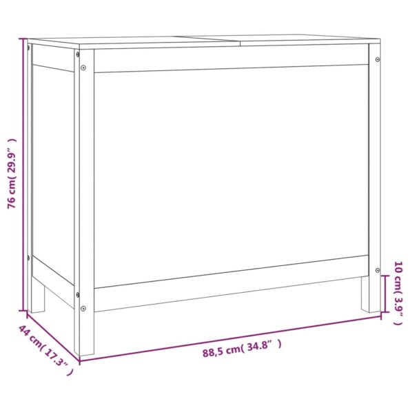 vidaXL Kôš na bielizeň medovohnedý 88,5x44x76 cm masívna borovica – Obrázok 10
