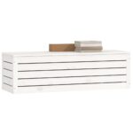 vidaXL Úložný box biely 109x36,5x33 cm masívna borovica – Obrázok 4