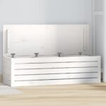 vidaXL Úložný box biely 109x36,5x33 cm masívna borovica