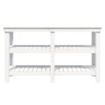 vidaXL Pracovná lavica biela 142,5x50x80 cm masívna borovica – Obrázok 5