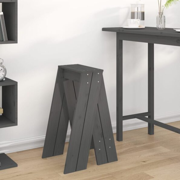 VidaXL Sedadlá 2 ks sivé 40x40x75 cm borovicový masív – Obrázok 3