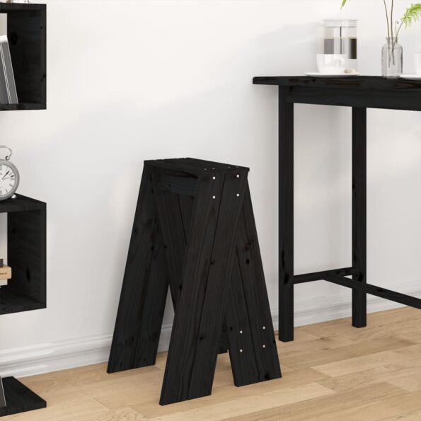 VidaXL Sedadlá 2 ks čierne 40x40x75 cm borovicový masív – Obrázok 3