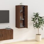 vidaXL Nástenná TV skrinka hnedý dub 40x34,5x100 cm – Obrázok 4