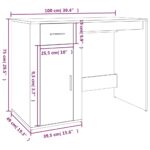 vidaXL Stôl dymový dub 100x49x75 cm spracované drevo – Obrázok 11