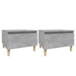 vidaXL Bočné stolíky 2 ks betónovosivé 50x46x35 spracované drevo – Obrázok 2