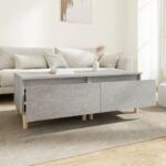 vidaXL Bočné stolíky 2 ks betónovosivé 50x46x35 spracované drevo – Obrázok 3