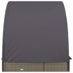 vidaXL 2-miestne lehátko so strieškou sivé 211x112x140 cm polyratan – Obrázok 6