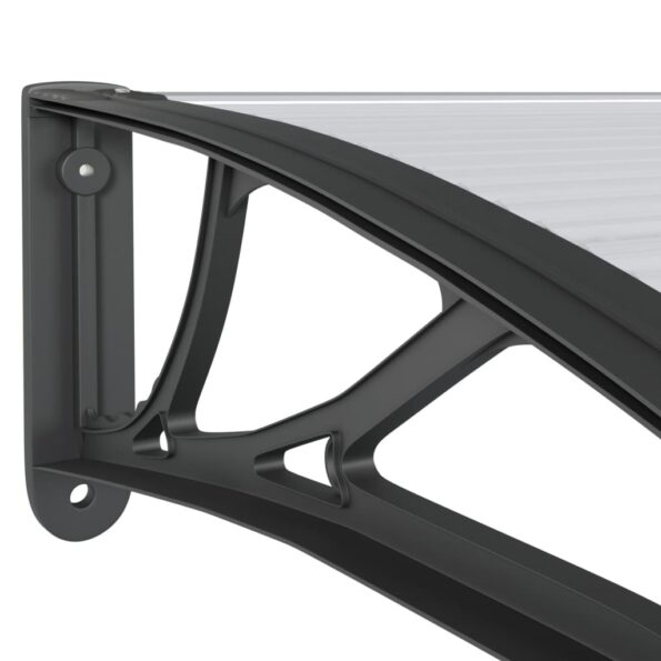 vidaXL Vchodová strieška čierna 150x100 cm polykarbonát – Obrázok 5