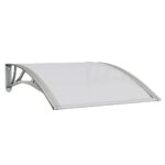vidaXL Strieška na dvere sivá a priehľadná 100x75 cm polykarbonát – Obrázok 2