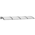 vidaXL Vchodová strieška čierna 350x100 cm polykarbonát – Obrázok 2