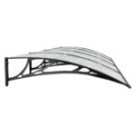 vidaXL Vchodová strieška čierna 350x100 cm polykarbonát – Obrázok 4