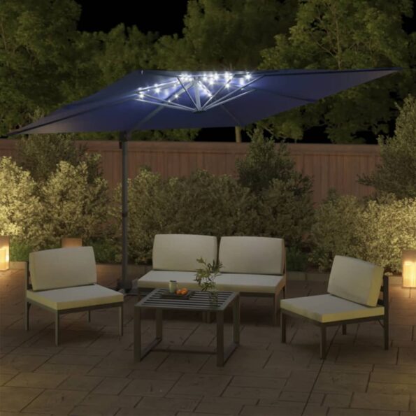 vidaXL LED konzolový slnečník azúrovomodrý 400x300 cm – Obrázok 3
