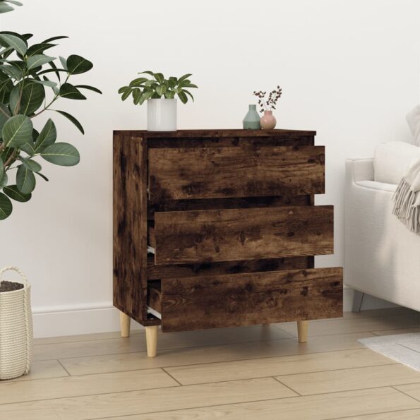 vidaXL Komoda dymový dub 60x35x70 cm spracované drevo – Obrázok 3