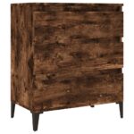 vidaXL Komoda dymový dub 60x35x70 cm spracované drevo – Obrázok 2