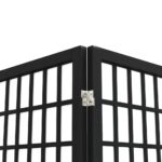 vidaXL Skladací paraván so 4 panelmi japonský štýl 160x170 cm čierny – Obrázok 5