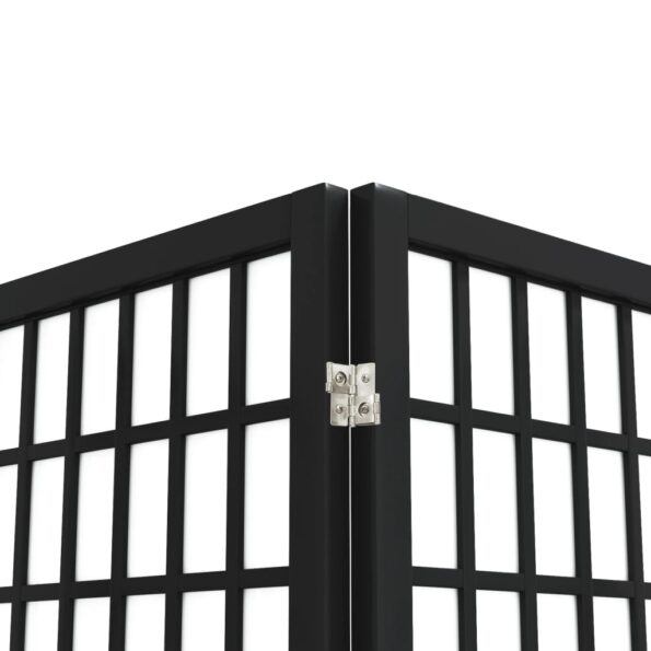 vidaXL Skladací paraván so 4 panelmi japonský štýl 160x170 cm čierny – Obrázok 5