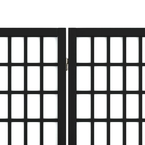 vidaXL Skladací paraván so 4 panelmi japonský štýl 160x170 cm čierny – Obrázok 6