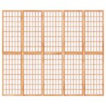 vidaXL Skladací paraván so 5 panelmi japonský štýl 200x170 cm – Obrázok 3