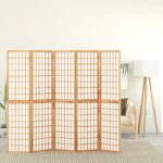 vidaXL Skladací paraván so 5 panelmi japonský štýl 200x170 cm